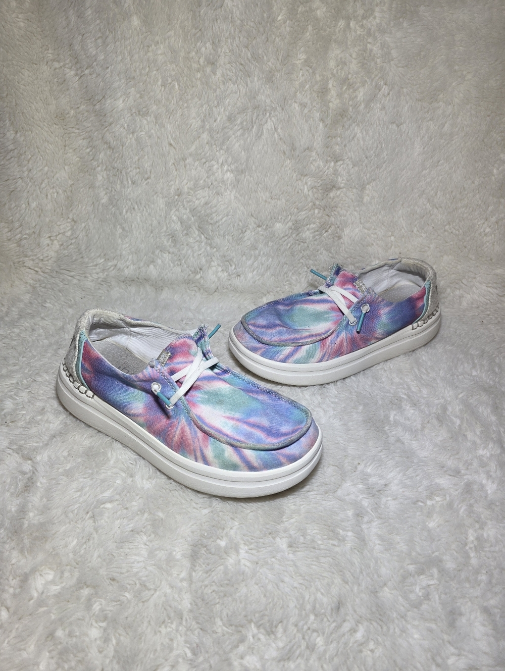 Hey Dude Wendy Rise Candy Tie Dye Platform Slip On Loafer Shoes Pastel Women's 6